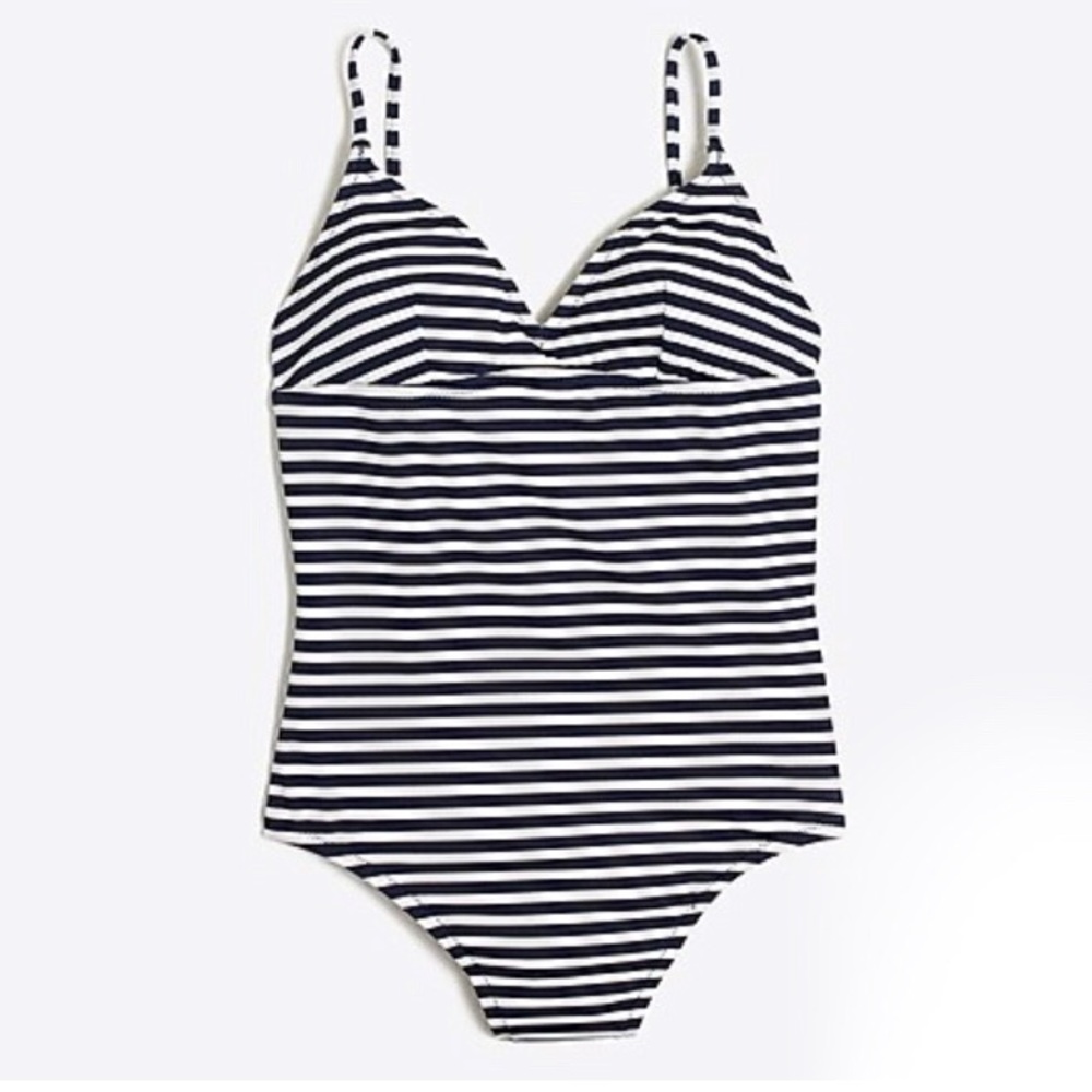 J. CREW Factory Striped One-piece Tank Swimsuit